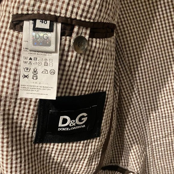 D&G Blazer Brown/white 38R - Picture 2 of 2
